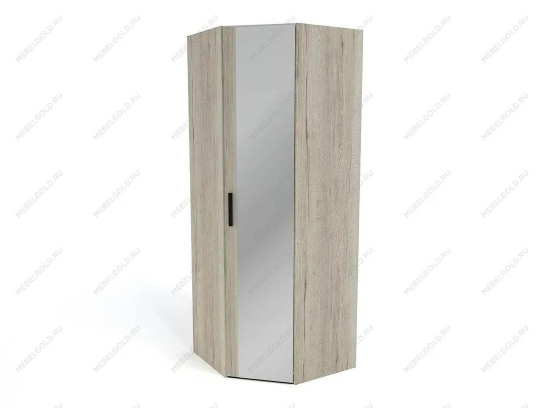 Шкаф угловой, Мале (851*851*2278) Дуб галифакс белый, 11214