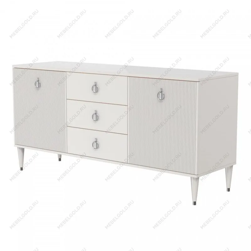 Комод для гостиной 1.6м Римини СОЛО (Бежевый/Серебро) РМКМ-4(s)