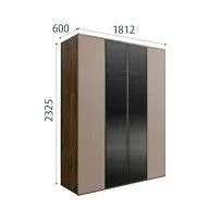Шкаф 4-х дв. Bogemia Woodline Air (Мокка/Черный) БМШ2/42(2)