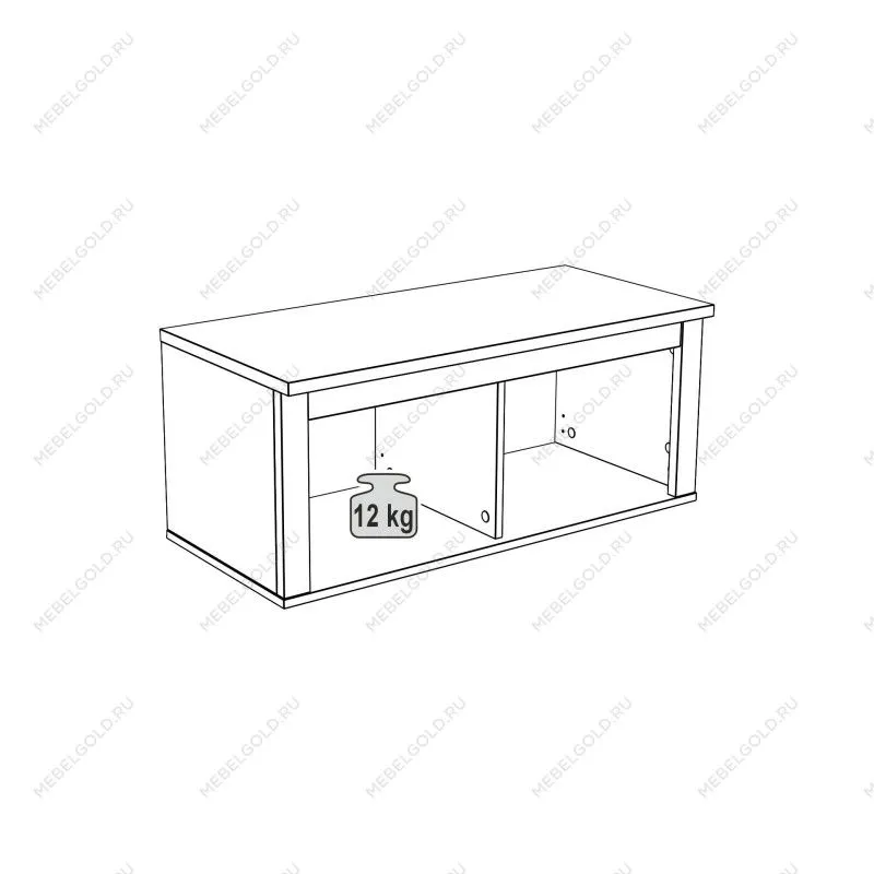 Полка навесная Сага, 2 секции, серая | изображение 10