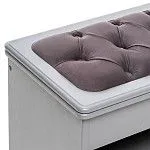 Обувница Патриция (Серый ясень / ткань V 19, каретная стяжка) | изображение 3