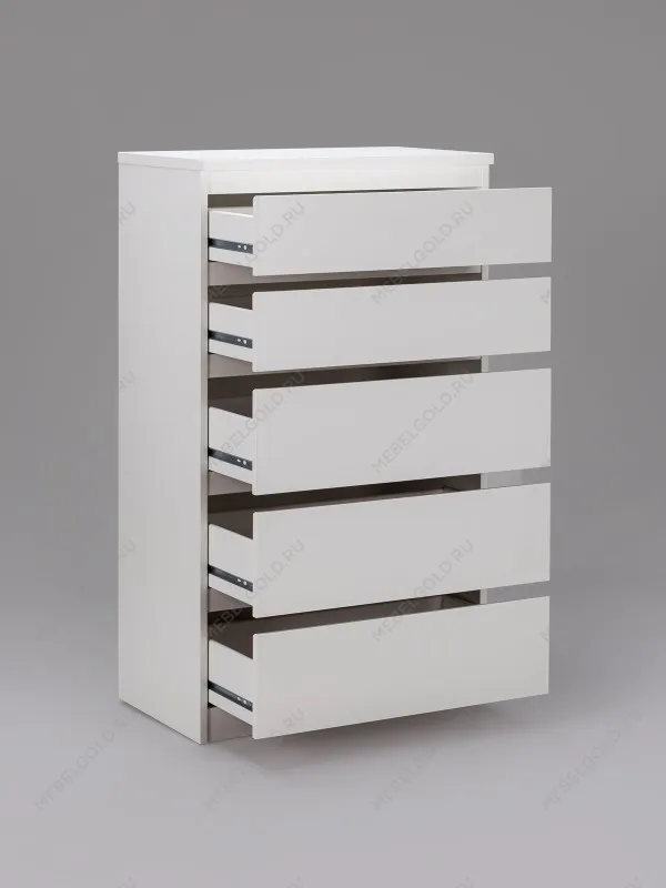 Комод Кастор, 5 ящиков, 65х40х112 см, белый | изображение 13