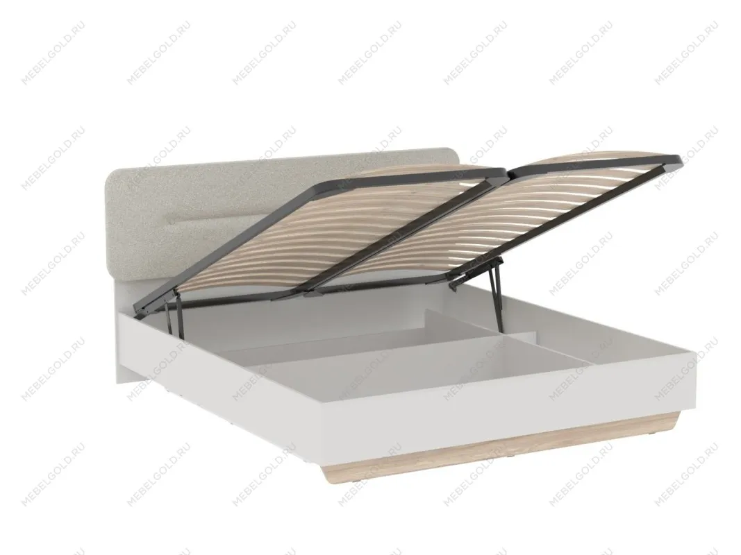 Кровать 1800 со светлой мягкой вставкой NEW и подъемным механизмом, Аврора Дуб Мария/Кашемир