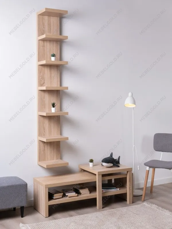 Полка настенная Фора, 30х189х27 см, дуб беленый | изображение 2