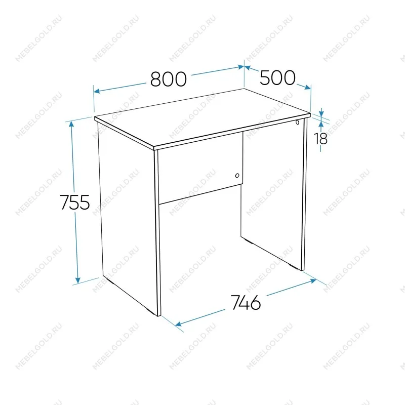 Стол письменный Кастор, 80х50х75 см, дуб сонома | изображение 7