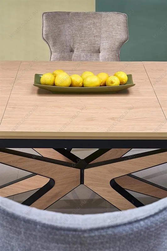 Стол обеденный Halmar JAMES 160 (натуральный/черный/натуральный) | изображение 12