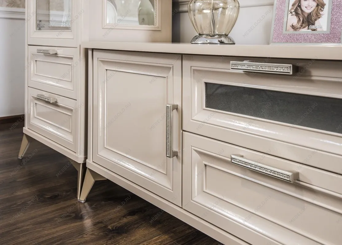 Гостиная Нонна 1+тв+1 бежевый глянец | изображение 4