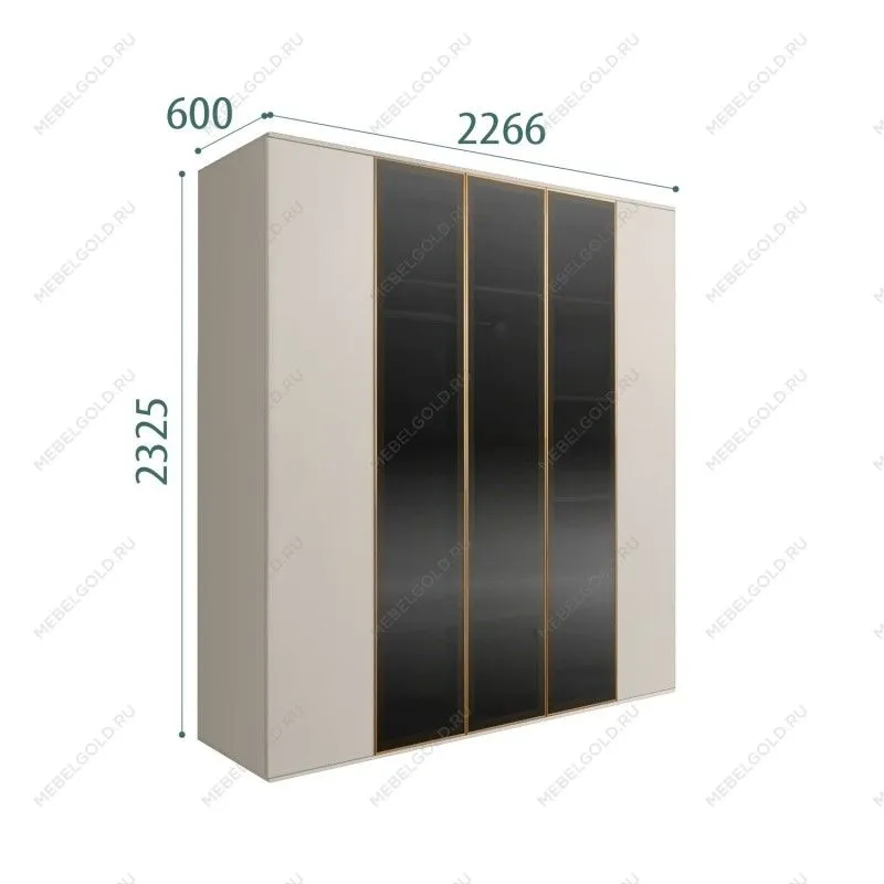 Шкаф 5-ти дв. Bogemia Air (Шелк/Золото) БМШ2/5(3)