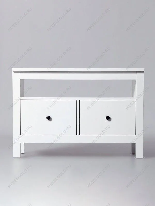 Тумба Сага, 2 ящика, 91х42х63 см, белая | изображение 2