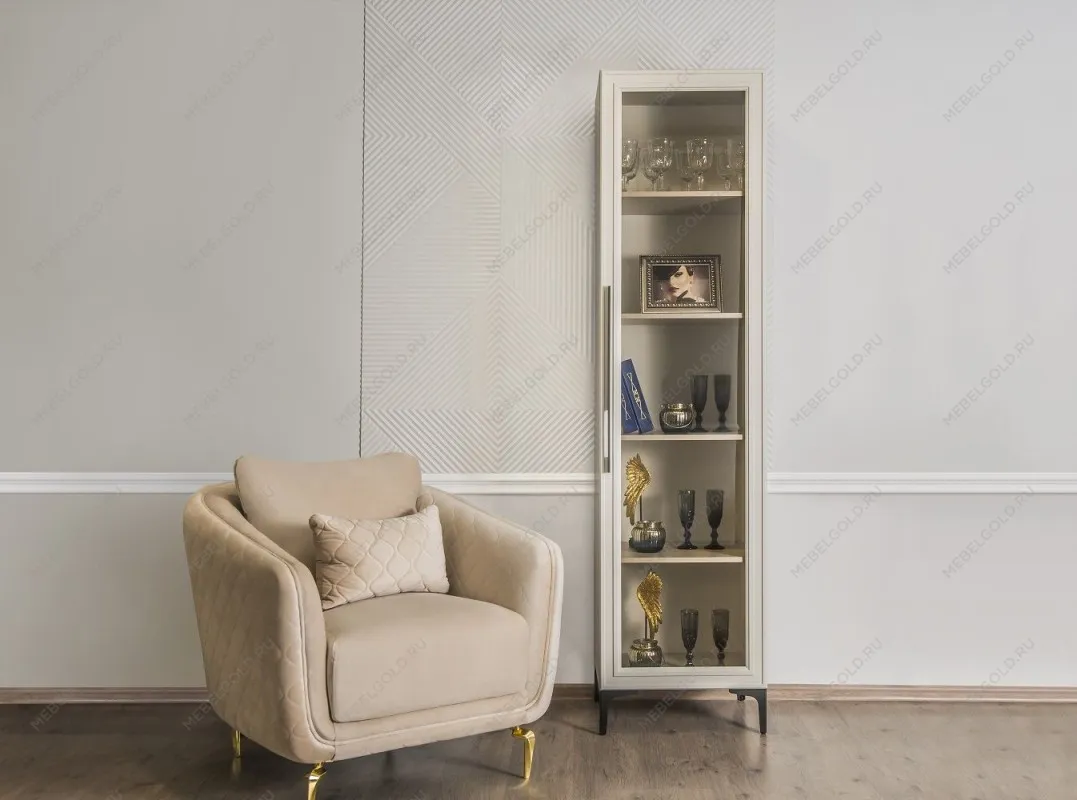 Витрина Стелла 1-ств светло серый камень | изображение 8