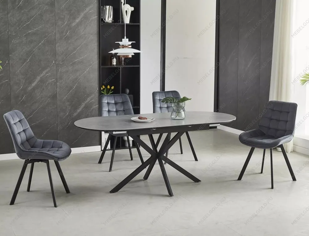 Стол обеденный Signal GASTON Ceramic 140 (серый/черный) | изображение 1