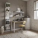 Лобня - ИНГАР стол письменный ИКЕА / IKEA 2/ТТ 140x75x55, дуб беленый/белый | изображение 4