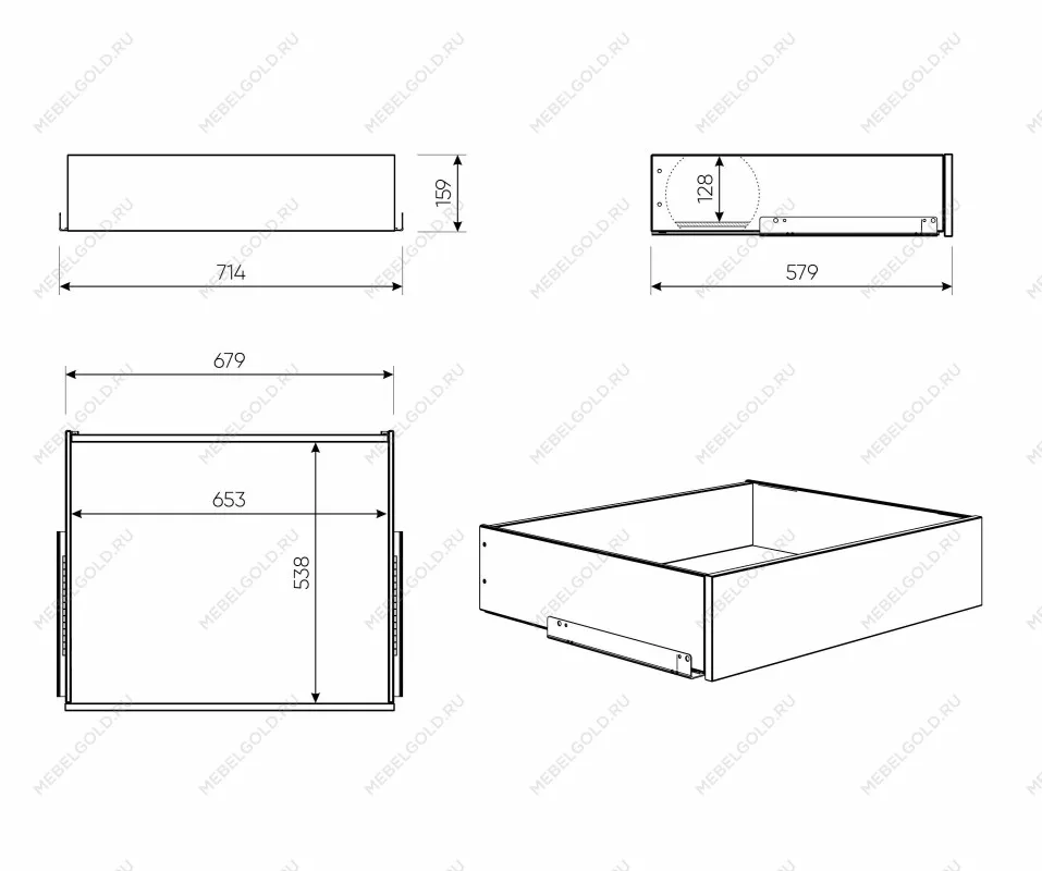 Ящик выдвижной к шкафу МАКС, 68х58х16 см, белый | изображение 6