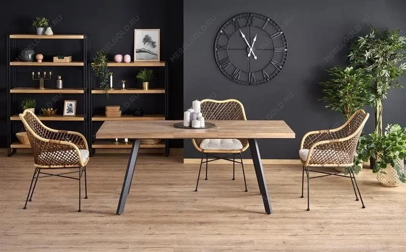 Стол обеденный Halmar BERLIN, раскладной (орех/черный) | изображение 9