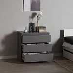 Комод Варма, 3 ящика, 80х78х40 см, эмаль серая | изображение 3