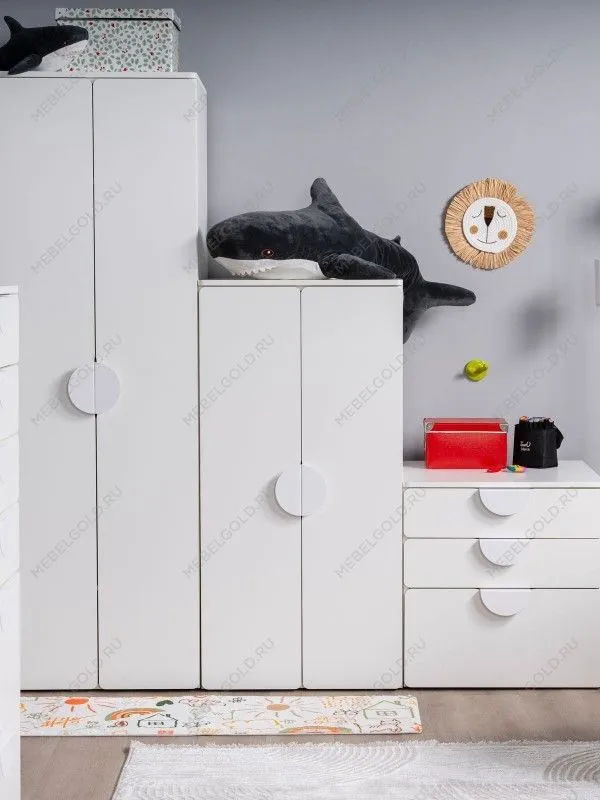 Шкаф распашной Пикси, с двумя дверьми и тремя полками 60х57х120, белый (робкий подснежник) | изображение 5