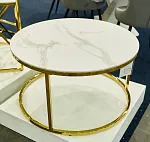 Стол журнальный Signal SABINE (эффект белого мрамора/золотой) | изображение 1