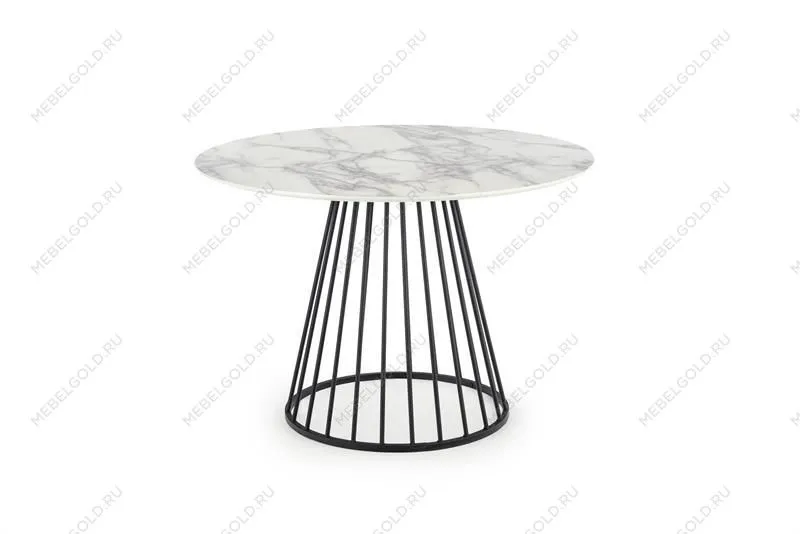 Стол обеденный Halmar BRODWAY (белый мрамор/черный)