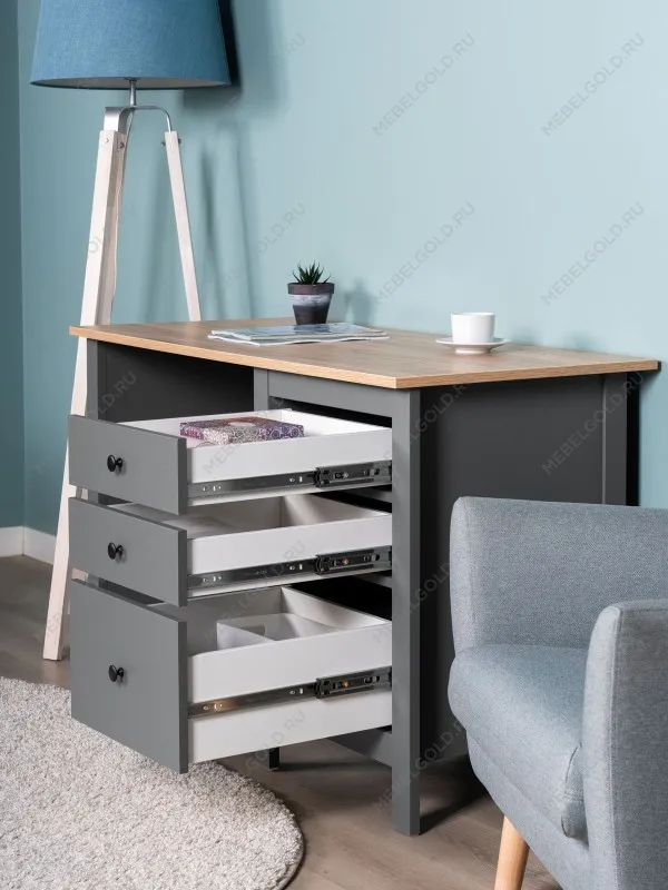 Стол письменный Сага, 120х56, серый/ясень | изображение 4