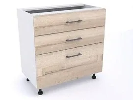 Стол с ящиками СЯ-80, Дублин (800*470*820) Дуб галифакс белый, 21618