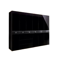 Шкаф 6-ти дверный с ящиками Римини СОЛО (Черный/Серебро) РМШ2/61(s)