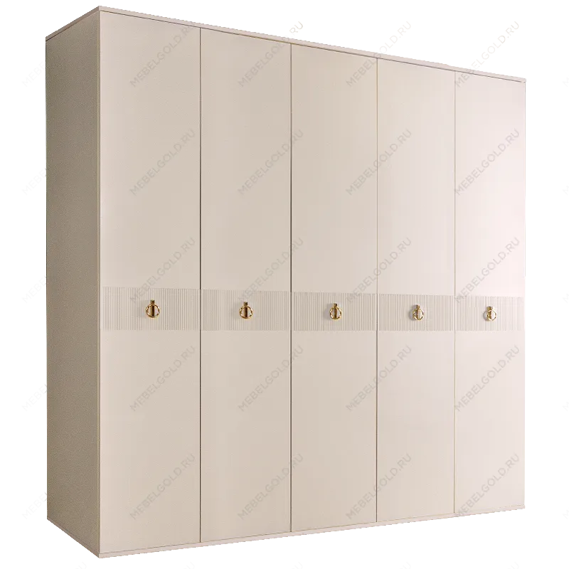 Шкаф 5-ти дверный Римини СОЛО (Бежевый/Золото) РМШ2/5(s)