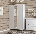 Шкаф распашной Сага, 3 двери, 132х64х215 см, белый | изображение 5