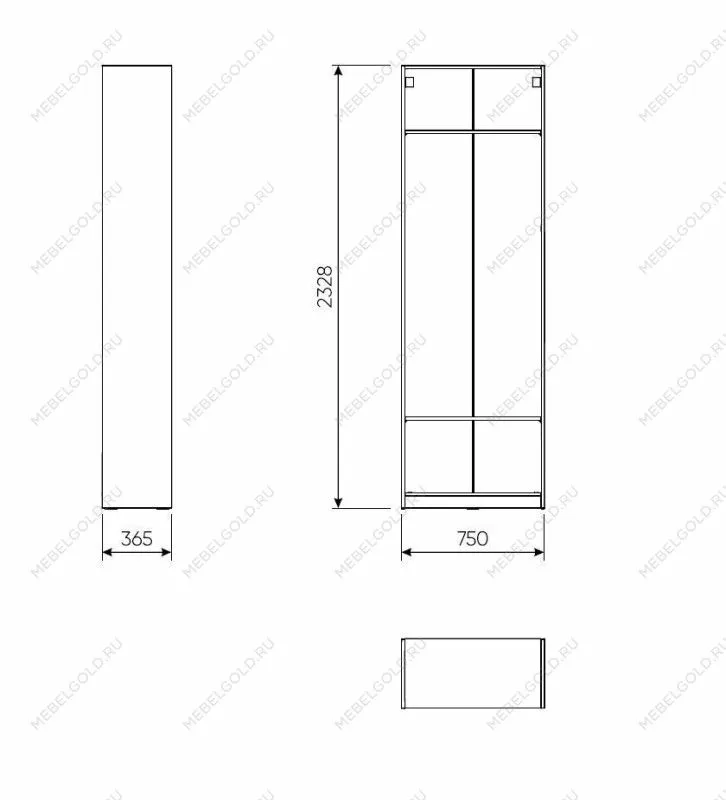 Модуль гардероба МАКС, 75х36х233 см, белый | изображение 3