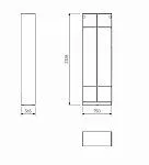 Модуль гардероба МАКС, 75х36х233 см, белый | изображение 3