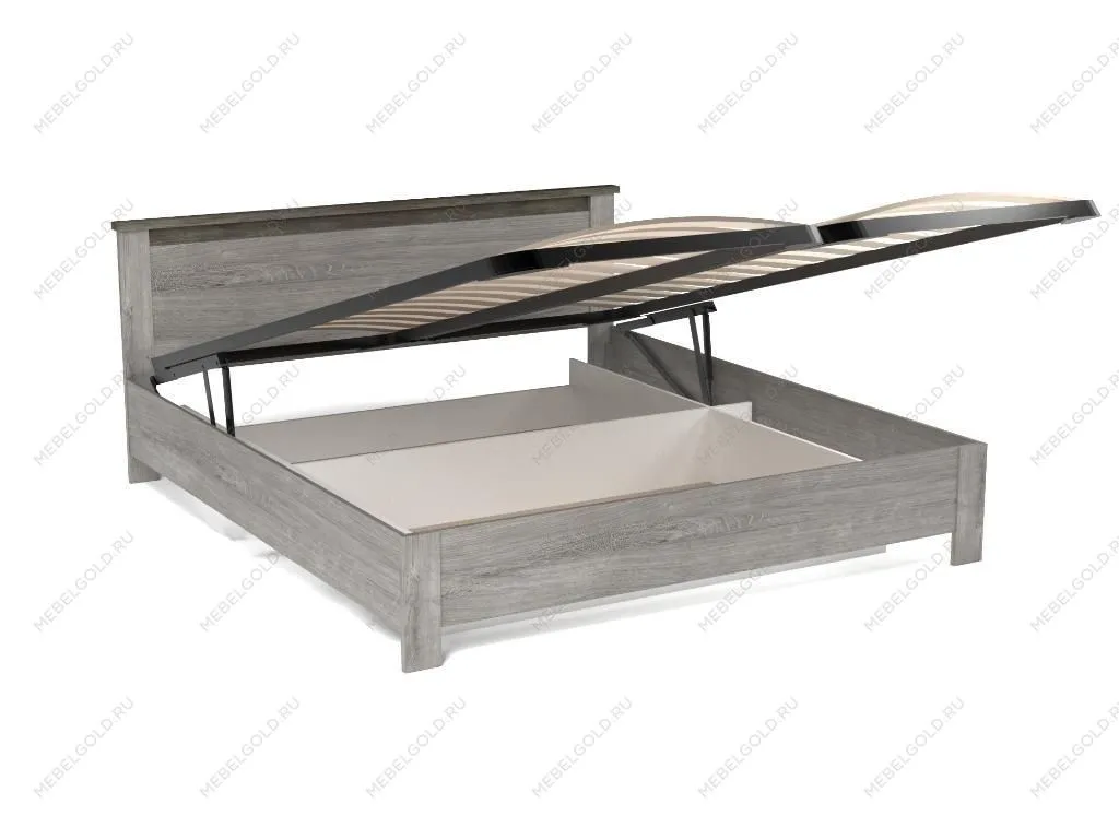 Кровать 1800 с подъемным механизмом, Денвер (1868*2077*860) Риббек серый