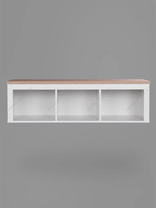 Полка навесная Сага, 3 секции, белая/ясень | изображение 2