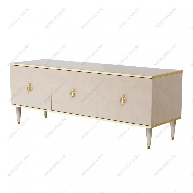 Тумба под телевизор (3 двери) Римини (Латте/Золото) РМТ-2
