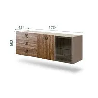 Комод 1.6м Bogemia Fly Wood Fi (Мокка) (Novabuk/Хром) БМКМ-4[5][10]