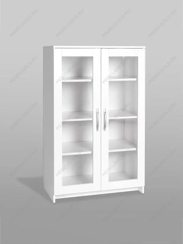 Тумба Сириус, 2 двери со стеклом, 78х41х124 см, белая | изображение 8