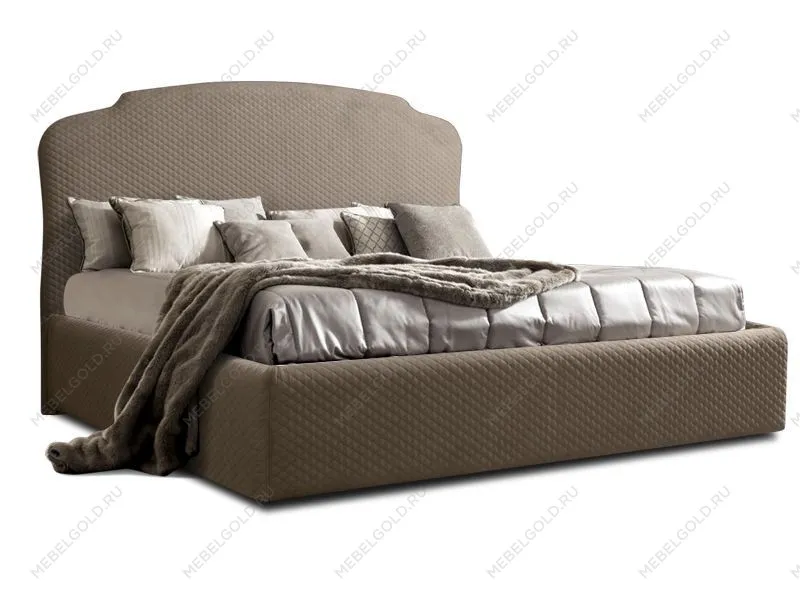 Кровать Римини 1,6 м, с подъемным механизмом (пепел), РМКР-1[3], гладкие царги | изображение 1