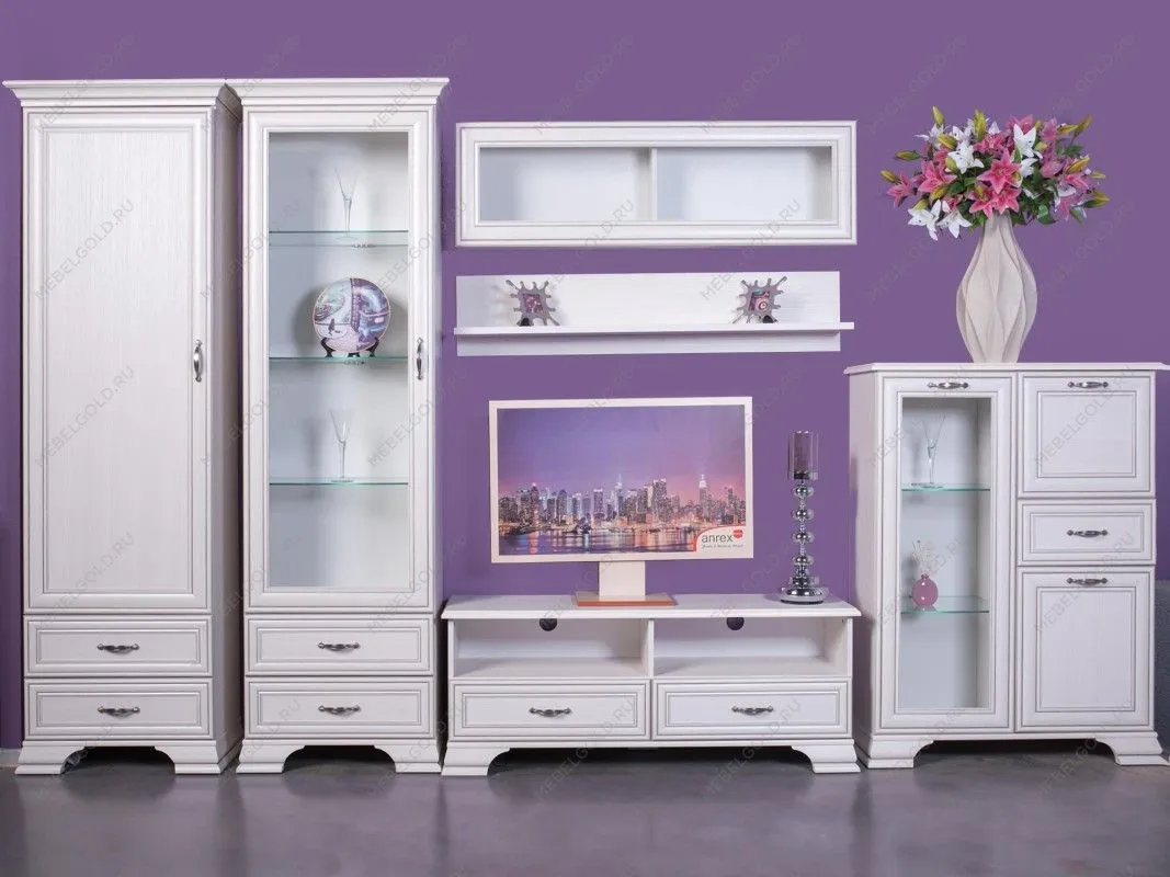 м. Марьина Роща - Шкаф 1-створчатый Тиффани 1D2S вудлайн кремовый | изображение 8