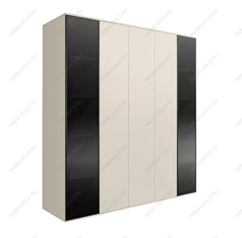 Шкаф 5-ти дв. Bogemia Air (Слоновая кость/Черный) БМШ2/5(2)