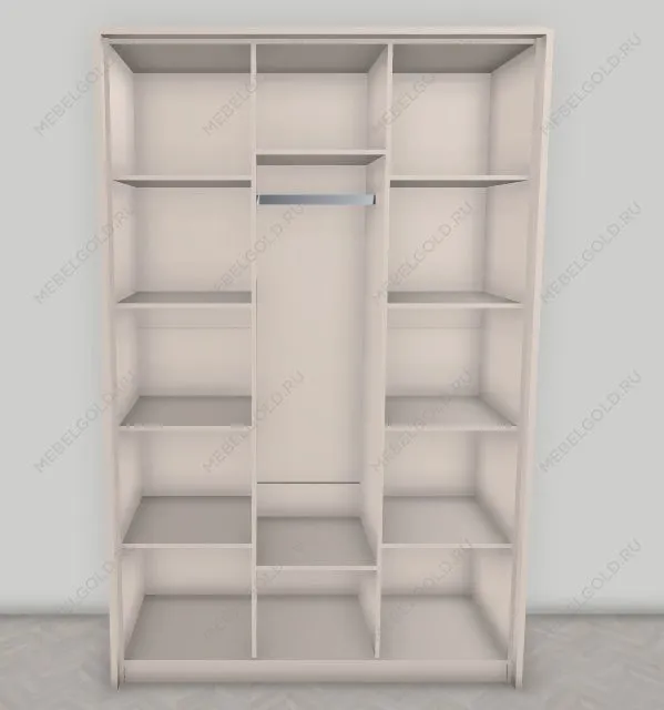 Шкаф Лара 3-дверный бежевый глянец | изображение 1