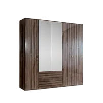 Шкаф 5-ти дверный с зеркалом, с ящиками Римини (Орех империя/Золото) РМШ1/51