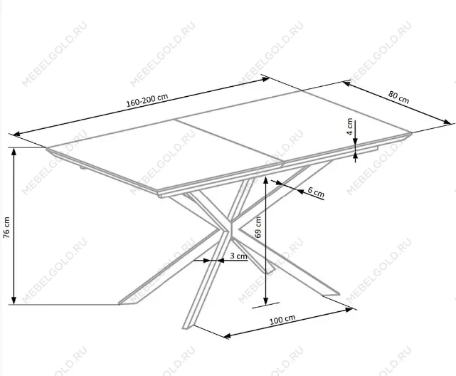 Стол обеденный Halmar DIESEL раскладной (белый мрамор/темно-серый/черный) | изображение 12
