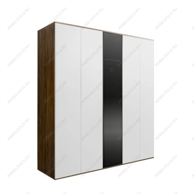 Шкаф 5-ти дв. Bogemia Woodline Air (Белый/Черный) БМШ2/5(1)