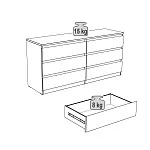 Комод Мальта, 6 ящиков, горизонтальный, с доводчиками, 160х48х76 см, белый | изображение 20