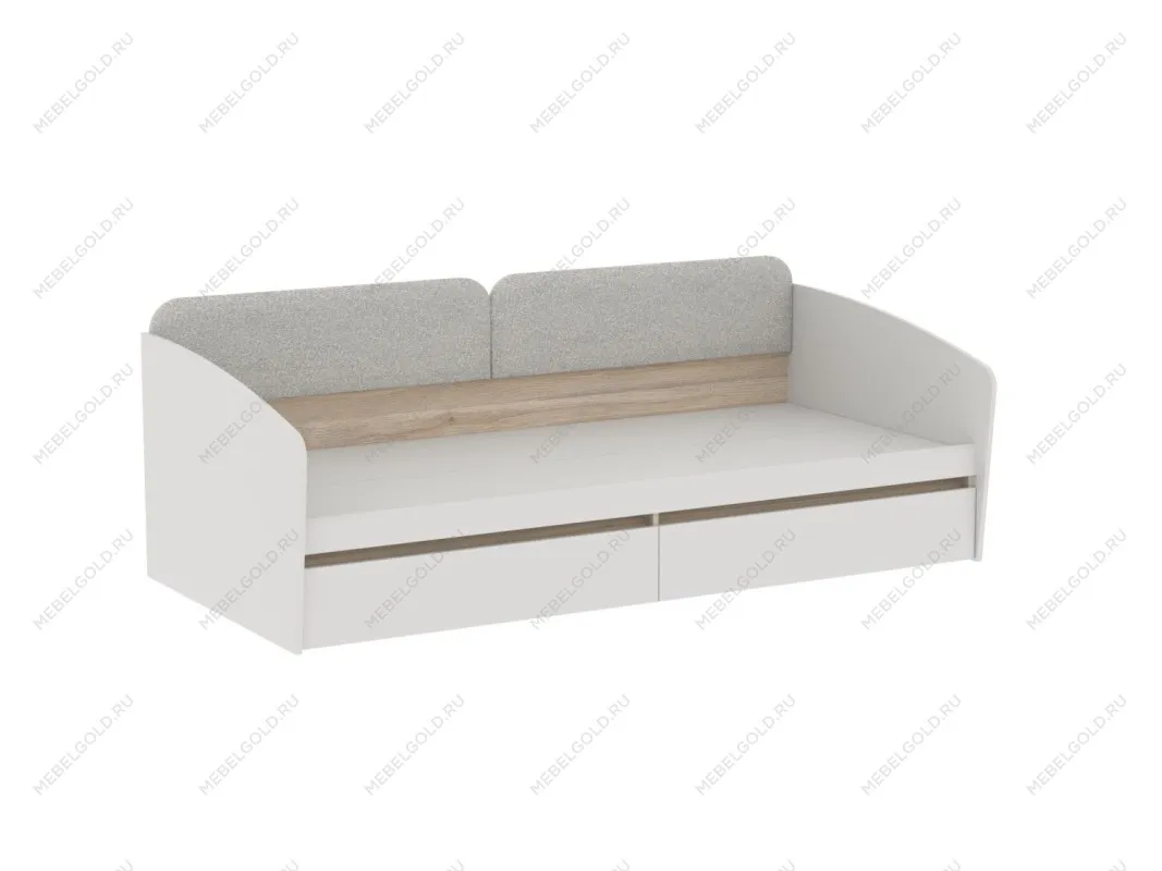 Кровать с ящиками и темной спинкой, Аврора (2042*974*661) Дуб Мария/Кашемир