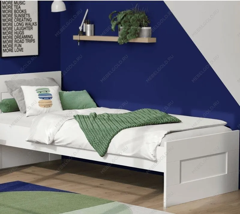 Кровать односпальная Сириус, 90х200 см, белая | изображение 4