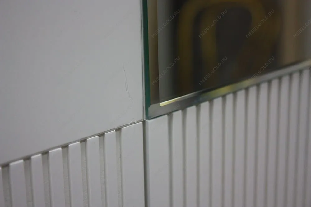 Лобня - Шкаф 3-х дв. (с зеркалом) для платья и белья Римини СОЛО (слоновая кость серебро) РМШ1/3 (s) | изображение 13