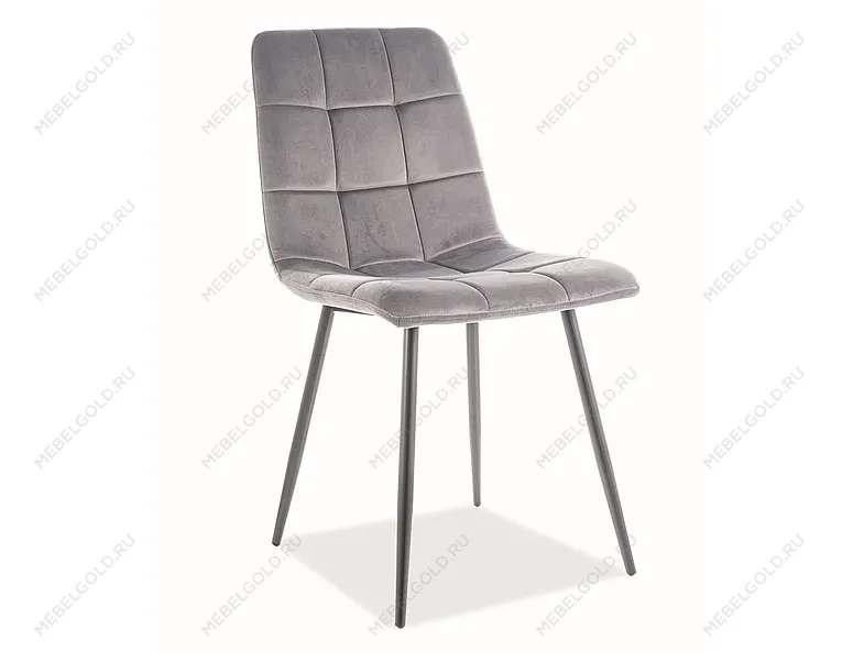 Стул кухонный SIGNAL MILA VELVET (серый/черный мат) | изображение 1