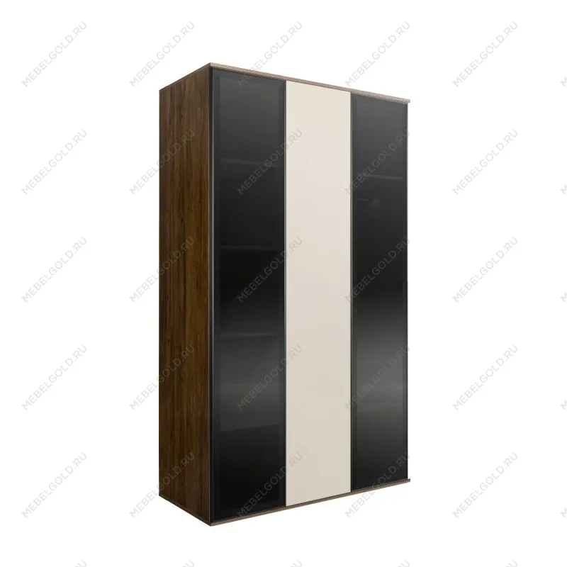 Шкаф 3-х дверный Bogemia Woodline Air (Слоновая кость/Черный) БМШ2/3(2)