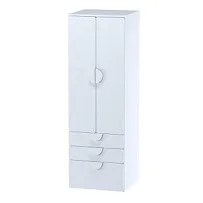 Шкаф распашной Пикси, с двумя дверьми, тремя ящиками и полкой 60x57x180, белый (робкий подснежник)