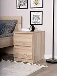 Тумба прикроватная Мальта, 2 ящика, 48х40х54 см, дуб сонома | изображение 3