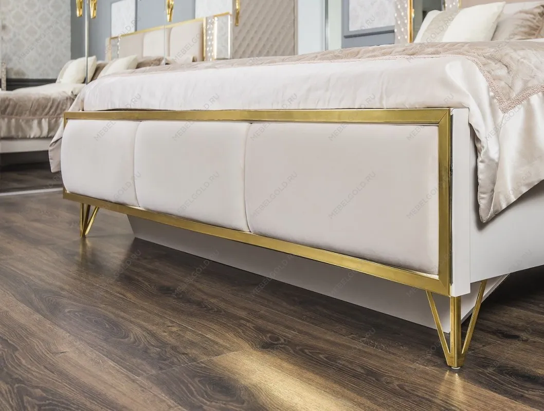 Кровать Лара 160x200 см бежевый глянец | изображение 5